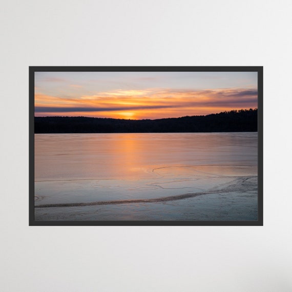 Winter Sunrise Over Lake Winnipesaukee ~ Meredith, New Hampshire, Church Landing, Lake Photography, Sunrise, Winter, Wall Decor, Joules, Art