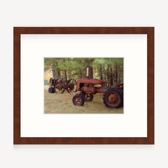 Gift Boxed, Framed Art, Farm Tractor, Foster, Rhode Island, Framed Print, Country, Rhode Island Gift, Art, Gift, Autumn Art, RI, Vintage