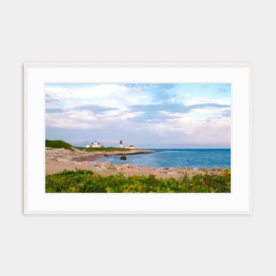 Point Judith Lighthouse, Narragansett, Rhode Island, Artwork, Coastal Decor, Lighthouse, Nautical, Beach Photography, New England, Beach Art