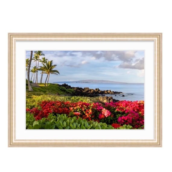 Wailea Beach Path, Maui Hawaii Photograph: Coastal Seascape Art Print