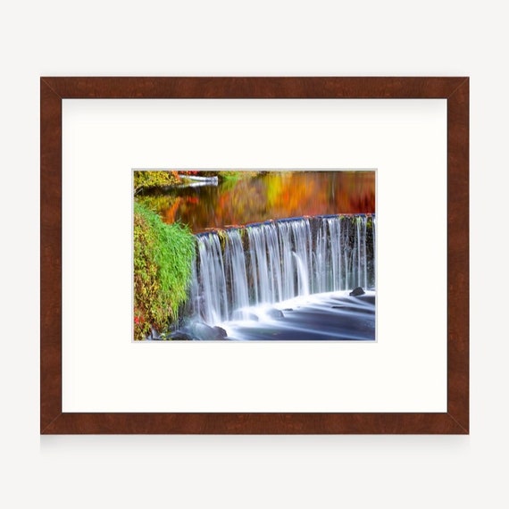 Gift Boxed, Framed Art, Shannock, Rhode Island, Waterfall, Framed Print, Rhode Island Gift, Art, Gift, Autumn Art, RI, Wall Art, Photograph