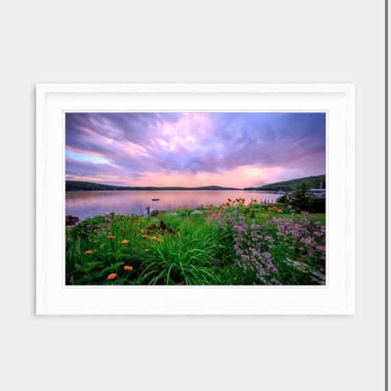 Canvas Wall Art, Lake Winnipesaukee Artwork, Church Landing, Lake Winnipesaukee Art, New Hampshire Artwork, Oversized Wall Art, Sunset Art