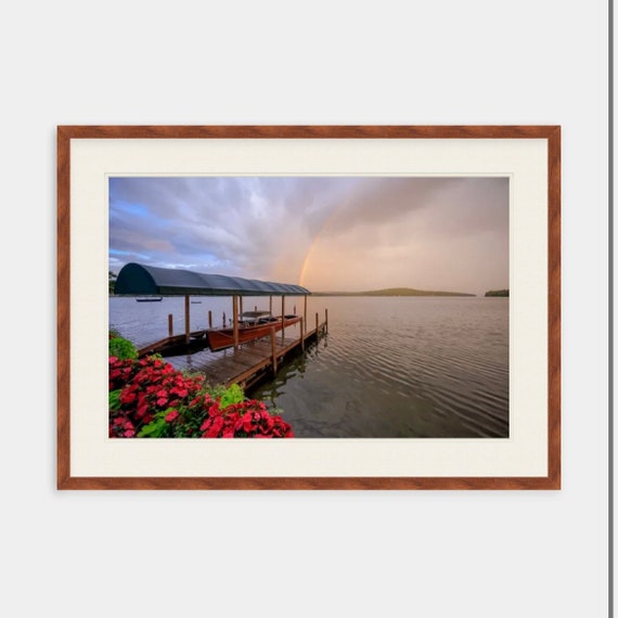 Framed Art, Lake Winnipesaukee, Meredith, New Hampshire, NH, Framed New England Art, Framed Print, Lakes Region NH, New England, Rainbow