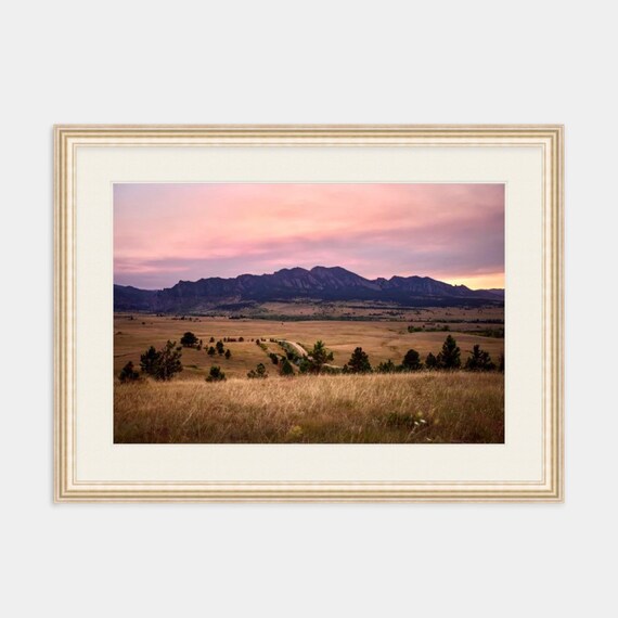 Framed Art, Flatirons, Boulder, Colorado, Framed Print, Mountains, Colorado Artwork, Wall Art, Nature Photography, Sunset, Flatirons Art