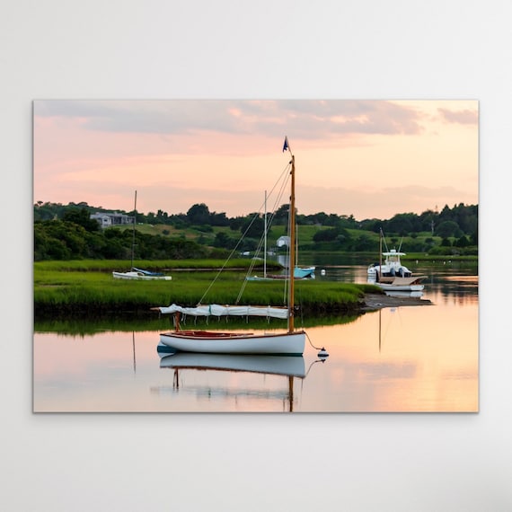 Martha’s Vineyard Artwork, Nashaquitsa Pond, Chilmark, Martha's Vineyard Photography, Coastal Wall Art, Sailboat Art, Canvas Wall Art