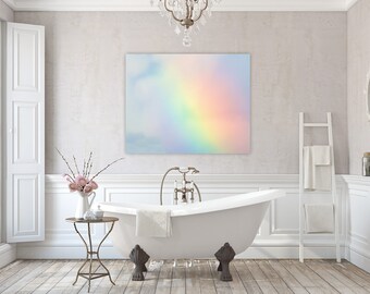 Pastel Rainbow Art Print: Nursery Decor, Children's Room Wall Art