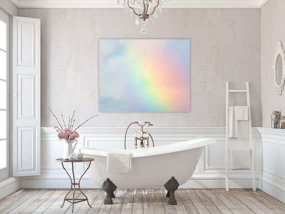 Rainbow Art, Somewhere Over the Rainbow, Pastel, Artwork, Photography, Wall Art, Baby Nursery, Childrens Room, Bedroom Decor,Nursery Art,Art