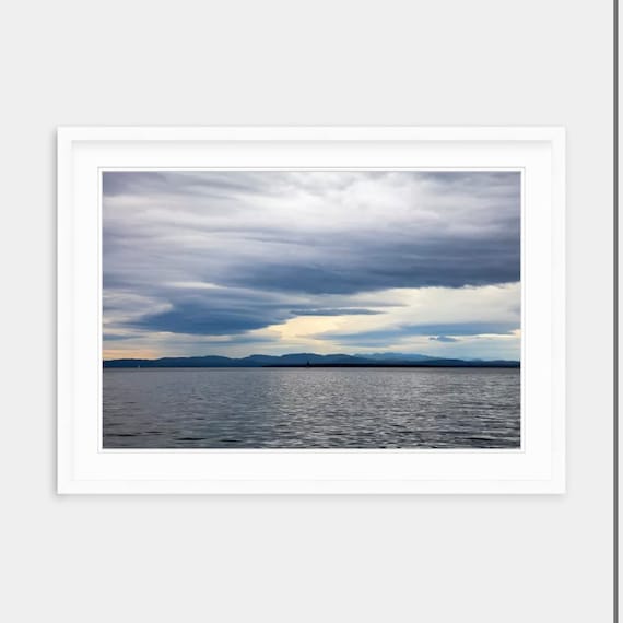 Lake Champlain, Burlington, Vermont, Photography, Lake Art, Print, Home Decor, Artwork, Photograph, Wall Art, Vermont Art, Photo, Mountains