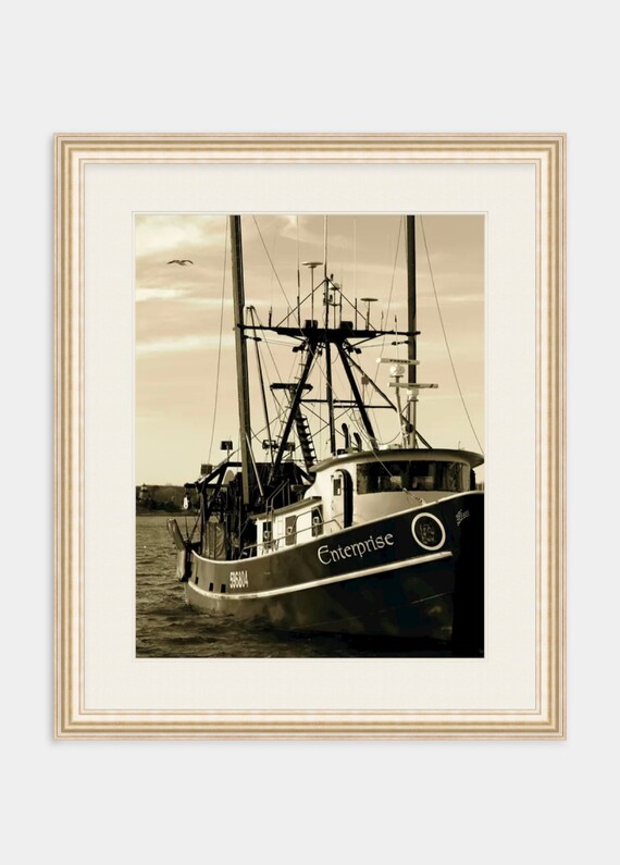 Vintage Galilee Fishing Boat Photograph: Narragansett Rhode Island Art Print