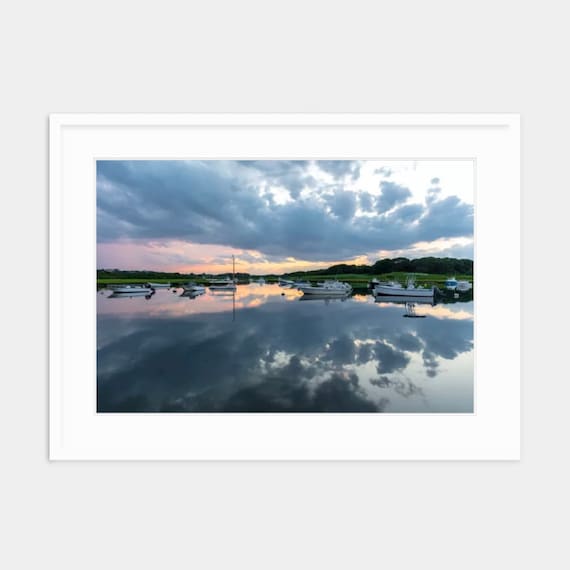 Framed Art, Nashaquitsa Pond, Martha’s Vineyard, Chilmark, Framed Print, Coastal Art, Sunset Artwork, New England, Artwork,Wall Art,Sailboat