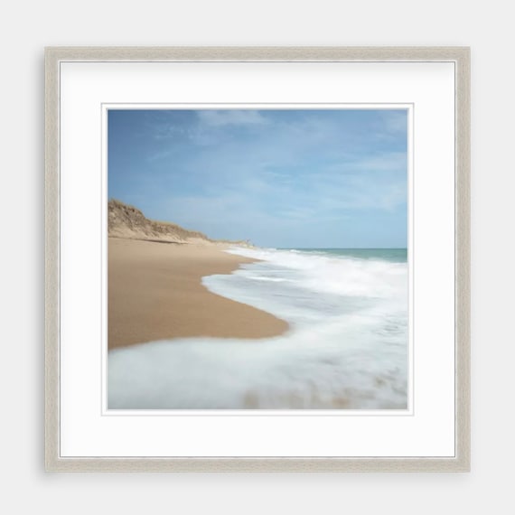Framed Beach Art Print, Martha's Vineyard Coastal Wall Decor