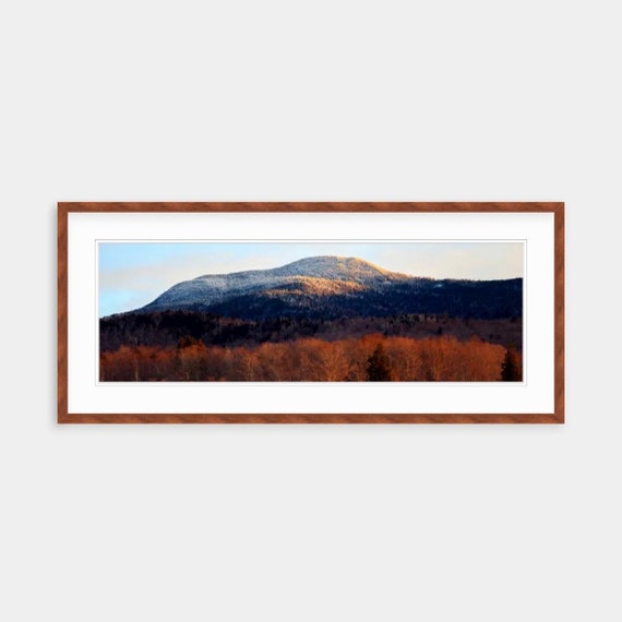 Framed Art, Stowe, Stowe Mountain, Spruce Peak, Vermont, Winter Home Decor, Winter, New England, Artwork, Snow, Skiing, Mountain, Panoramic