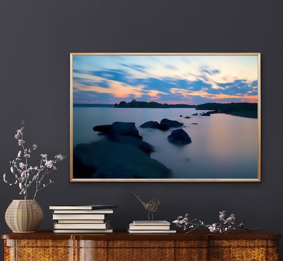 Sunset, Oakland Beach, Brushneck Cove, Warwick, Rhode Island, Seascape, Coastal, Coastal Decor, Artwork, Photography, Narragansett Bay, RI