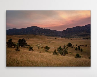 Flatirons Canvas Wall Art: Boulder Colorado Sunset Photography