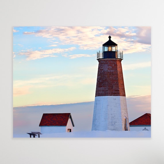 Point Judith, Coastal Canvas Photo, Lighthouse Photo Canvas, Lighthouse Photography, Rhode Island Wall Art, Lighthouse Art, Nautical Photo