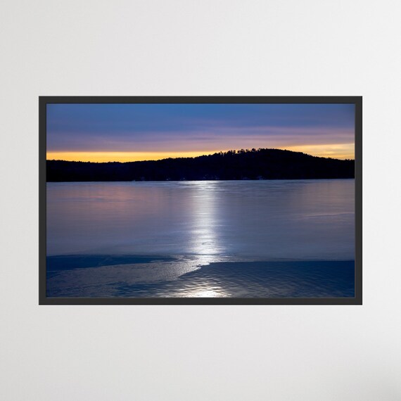 Lake Winnipesaukee, New Hampshire, Mountain, Ice, Art, Artwork, Photograph, Lake Winnipesaukee Artwork, New England, Sunrise, Winter Scenes