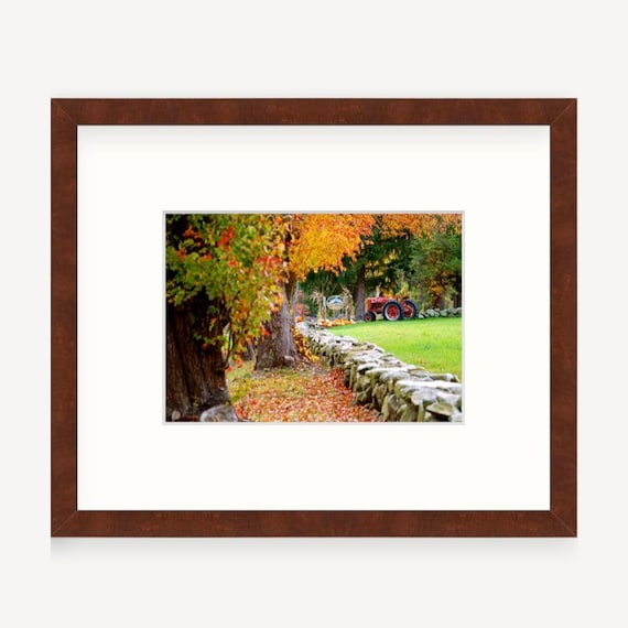 Gift Boxed, Framed Art, Farm Tractor, Foster, Rhode Island, Framed Print, Country, Rhode Island Gift, Art, Gift, Autumn Art, RI
