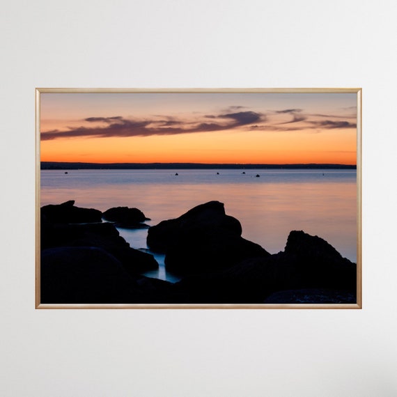 Head's Beach Sunset ~ Jamestown, RI, Narragansett Bay, Art, Artwork, Photograph, Joules, New England, Sunset, Ocean, Coastal