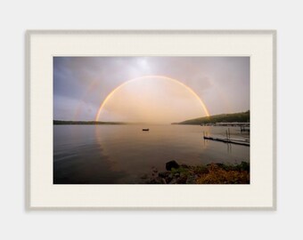 Lake Winnipesaukee Rainbow Photo Print: Meredith, New Hampshire Wall Art
