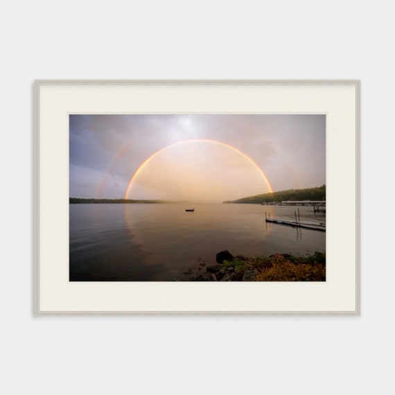 Lake Winnipesaukee Art, Meredith, New Hampshire Wall Art, Church Landing, Lake Winnipesaukee Photo, Rainbow Artwork, Rainbow Wall Decor