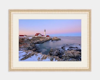 Portland Head Lighthouse Framed Art Print: Maine Coastal Seascape