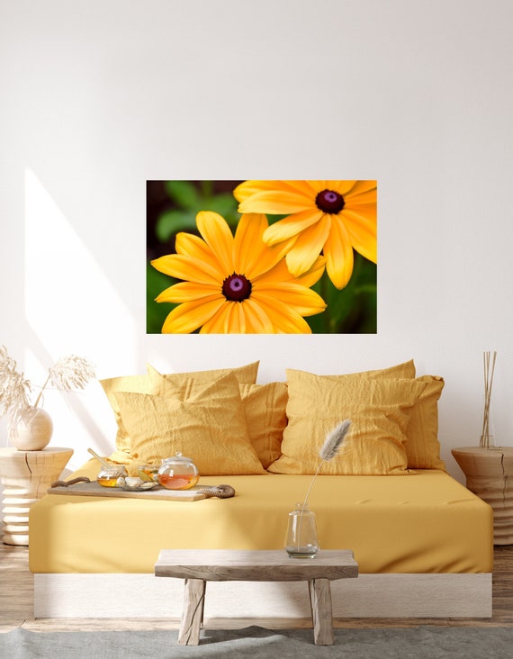 Black Eyed Susans Print, Canvas Wall Art, Rhode Island Photography, Yellow Floral Print, Black Eyed Susan Artwork, Flower Wall Art