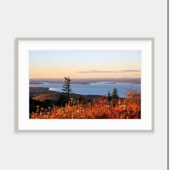 Framed Art, Acadia National Park, Cadillac Mountain, Maine, Fall Home Decor, National Park, Autumn, New England, Artwork, Fall, Coastal Art