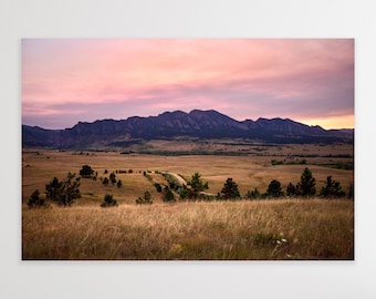 Flatirons Canvas Art: Boulder Colorado Sunset Photography