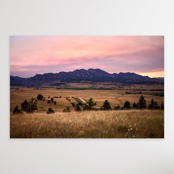 The Flatirons, Boulder, Colorado, Flatirons Art, Nature, Photography, Canvas, Hiking, Decor, Wall Art, Mountains, Artwork, Sunset,Canvas Art