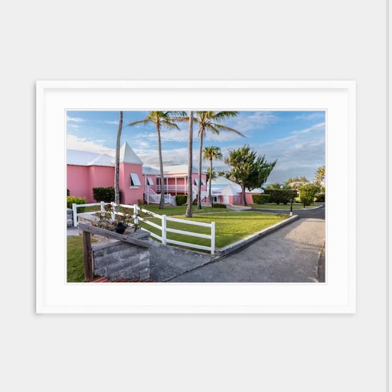 Framed Art, Bermuda, Cambridge Beaches, Mangrove Bay, Somerset, Pink Cottages, Bermuda Artwork, Framed Print, Framed Bermuda Art