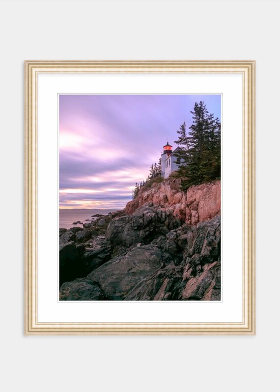 Framed Lighthouse Art: Bass Harbor Head, Acadia National Park