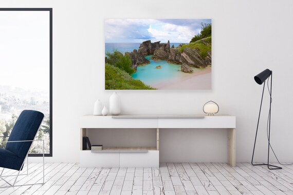 Bermuda Wall Art, Horseshoe Bay Beach, Bermuda Photography, Canvas Wall Art, Coastal Photography, Coastal Wall Art, Coastal Home Decor