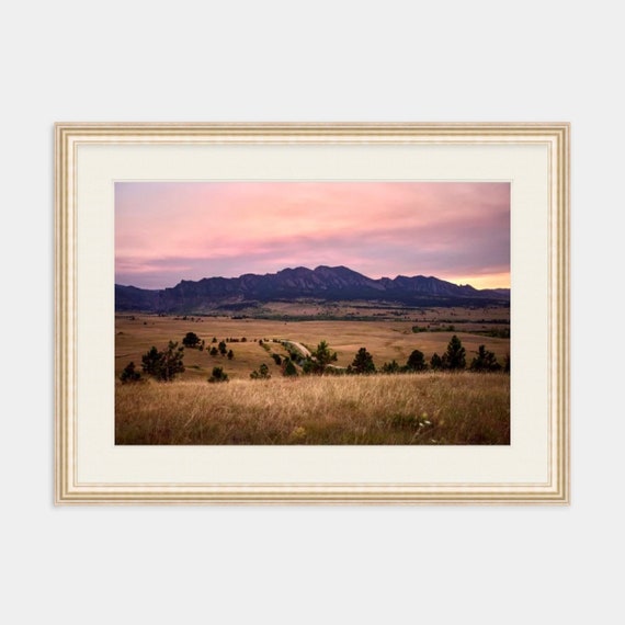 The Flatirons I ~ Boulder, Colorado, Rocky Mountains, Hiking, Nature, Decor, Sunset, Photograph, Artwork, Wall Art