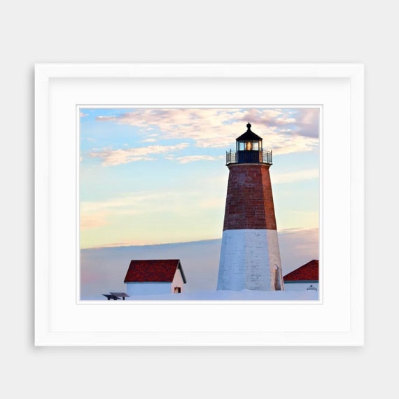 Framed Art, Point Judith Lighthouse, Narragansett, Rhode Island, Rhode Island Framed Art, Framed Print, Coastal Art, New England, Lighthouse