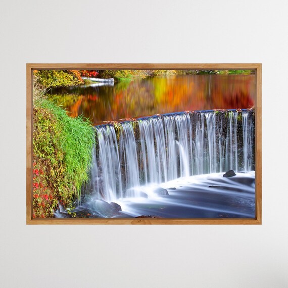 Waterfall Art,Shannock Falls, Rhode Island, Autumn Photography, Fall Foliage, Rhode Island Wall Art, New England Fall Foliage, Autumn Decor