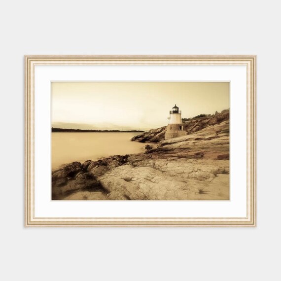 Castle Hill Lighthouse, Newport, Rhode Island, Lighthouse, Photograph, Nautical, Seascape, Coastal Decor, Newport Artwork, Lighthouse Art