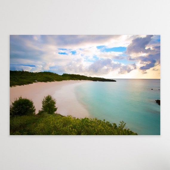 Horseshoe Bay Beach, Bermuda, Pink Sand Beach, Coastal Art, Turquoise Water, Bermuda Photography, Bermuda Beach Artwork, Canvas Wall Art