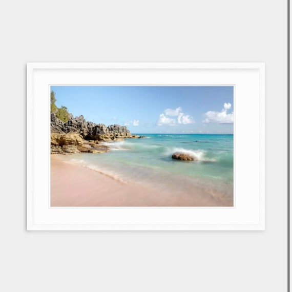 Framed Art, Bermuda, Church Bay Beach, Ocean Art, Bermuda Artwork, Framed Print, Framed Bermuda Art, Beach, Ocean, Artwork, Art, Waves