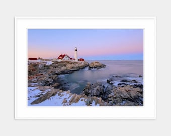 Portland Head Lighthouse Print: Maine Coastal Seascape Wall Art
