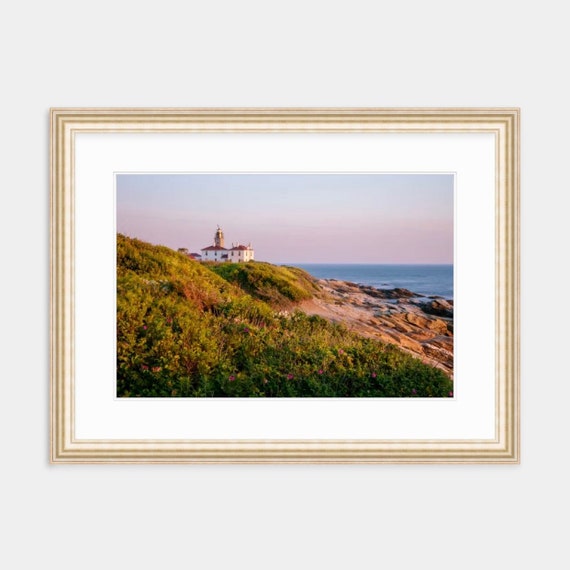 Lighthouse Print, Beavertail Lighthouse, Jamestown, Rhode Island, Lighthouse Art, New England, Lighthouse Wall Art, Coastal Photograph