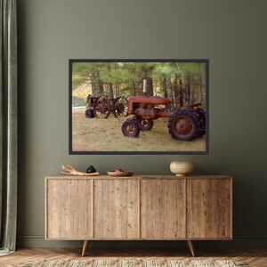 Country Art, Foster, Rhode Island, Vintage, Tractors, Autumn Photography, Farm, New England Photograph, Country Home Decor, Fall Decor, RI image 2