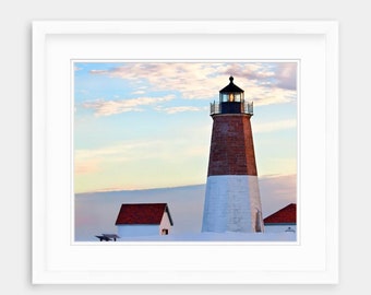 Point Judith Lighthouse, Sunset, Point Judith, Narragansett, Rhode Island, Lighthouse Artwork, Coastal Wall Art, Nautical Photograph, RI