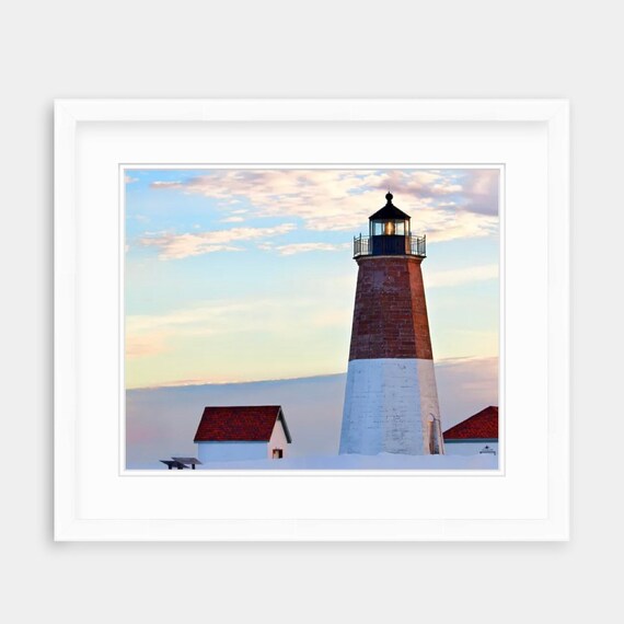 Point Judith Lighthouse, Sunset, Point Judith, Narragansett, Rhode Island, Lighthouse Artwork, Coastal Wall Art, Nautical Photograph, RI