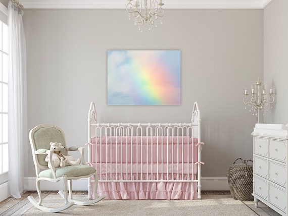 Rainbow Wall Art,Somewhere Over the Rainbow, Canvas, Wall Art, Nursery, Girl, Baby, Children's Room, Photography, Baby Shower, Gift, Rainbow