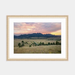 Colorado Art, The Flatirons, Boulder, Colorado, Rocky Mountains, Hiking, Nature, Home Decor, Sunset, Photograph, Artwork, Wall Art