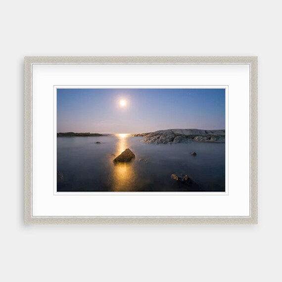 Coastal Artwork, Rhode Island, Full MooN, Newport, RI, Beach, Photography, Coastal, Decor, Wall Art, Seascape, Ocean, Photograph