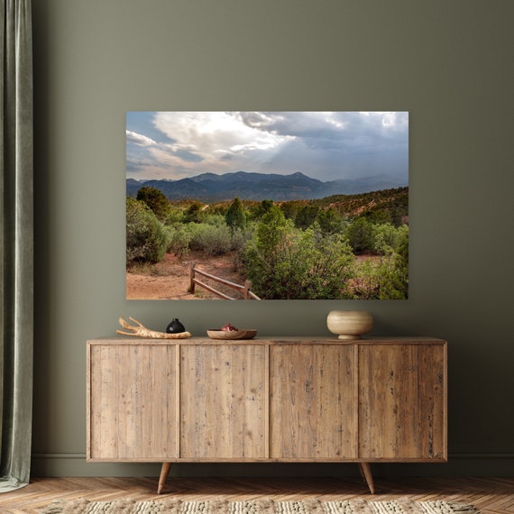Garden of the Gods, Colorado Springs, Colorado, Nature, Photography, Canvas, Wall Art, Mountains, Artwork, Horseback, Canvas Wall Art, Art