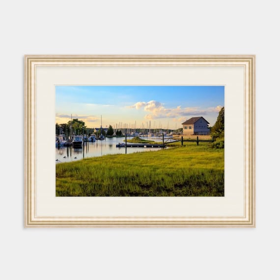 Framed Art, Wickford, North Kingstown, Rhode Island, Rhode Island Framed Art, Framed Print, Coastal Art, Seascape, Boats, New England, Marsh