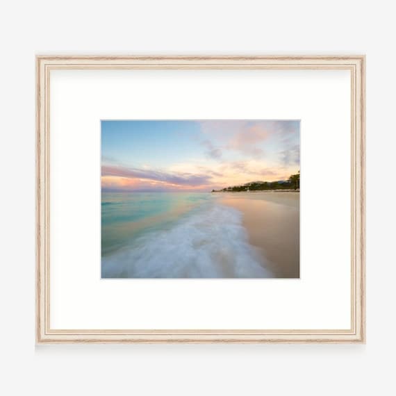 Gift Boxed, Framed Art, Turks and Caicos, Grace Bay Beach, Caribbean, Framed Print, Coastal, Tropical, Wall Art, Gift, Art, Sunset, Beach