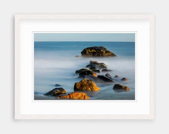 Fotografía de la playa de Scarborough: Arte del paisaje costero de Narragansett, Rhode Island
